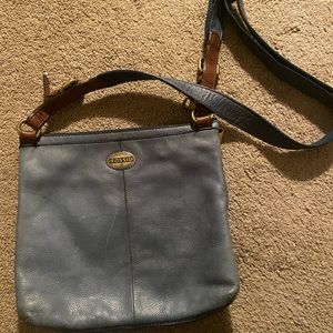 Fossil blue crossbody leather
